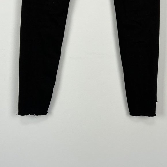 Frame Womens Le Skinny de Jeanne Jeans Raw Stagger Crop Mid Rise Black size 25 - Picture 11 of 16